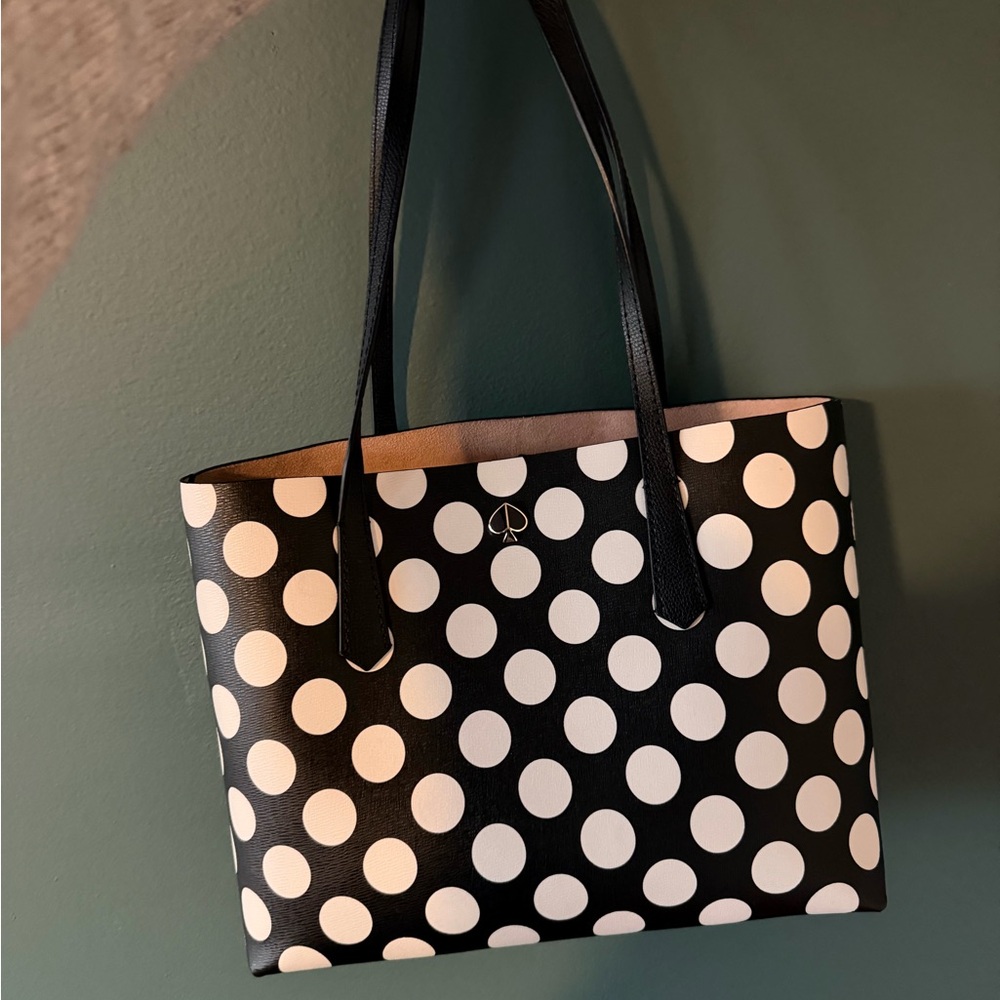 Kate Spade Black and White Polka Dot Tote